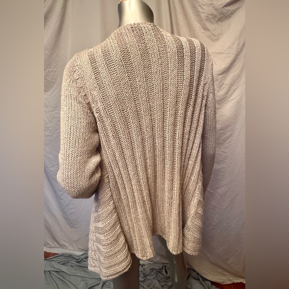 Tribal Shawl Collar Open Cardigan Woman’s Size L Coppery Beige - Picture 4 of 11